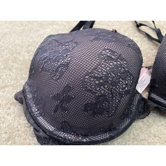 Victorias Secret Gray 34C Bra Unlined Full Coverage Lace Underwire Padded Sexy - Picture 2 of 11